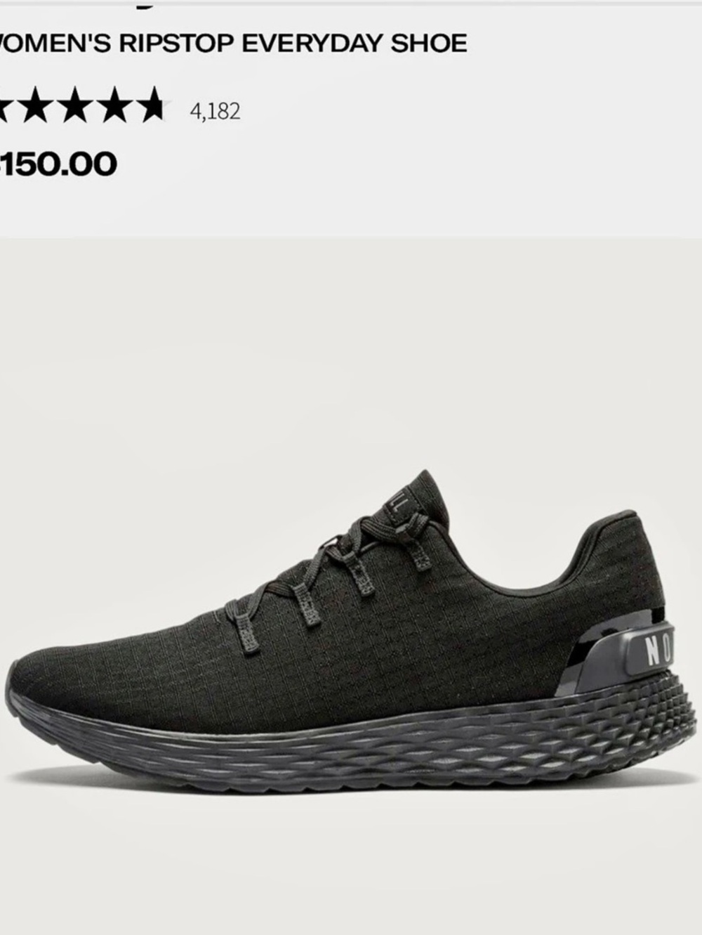 🖤Nobull Women's Ripstop Everyday Shoe Black Athletic Sneakers